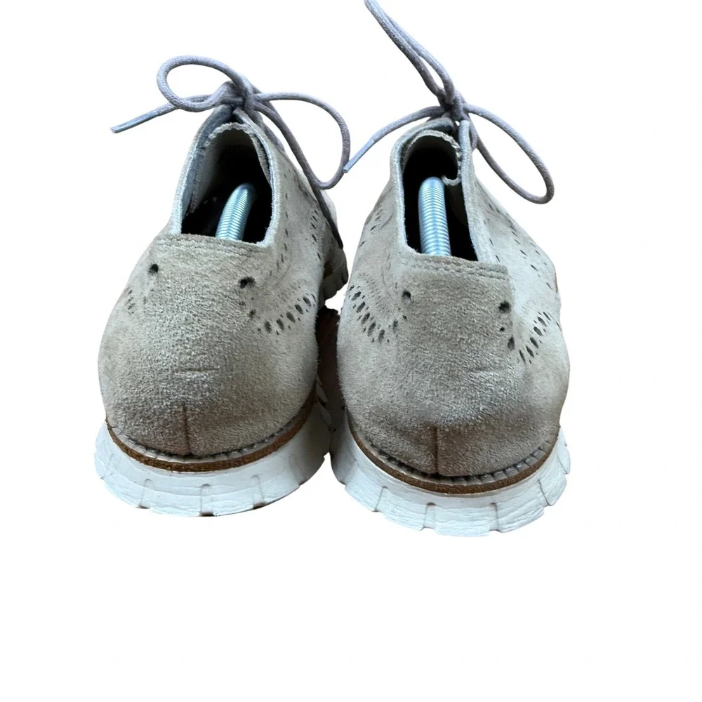 Cole Haan Zerogrand Wingtip Oxford Mens 11M Tan Suede Brogue C12980 Lace Up Shoe
